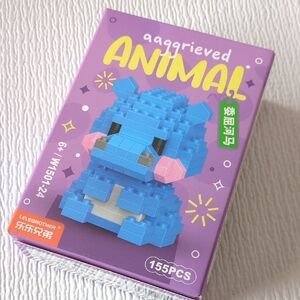 🩵2/$10🩵Hippo Animal Blue Mini Brick Toy (155 PCS)